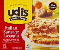 Mängden socker i Gluten free frozen italian sausage lasagna