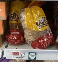 Mängden socker i Udi's gluten free, soft & chewy bagels, cinnamon raisin