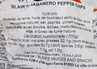 Mängden socker i Habanero cooked potato chips