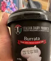 Mängden socker i Burrata