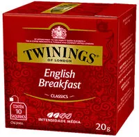 Mängden socker i Chá Preto English Breakfast Twinings Classics Caixa 20g 10 Unidades