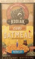 Mängden socker i Kodiak cubs oatmeal birthday cake