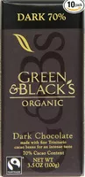 Mängden socker i Cadbury green & black's chocolate bar 70% dark 10x3.500 oz