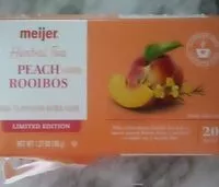 Mängden socker i Meijer herbal tea peach rooibos