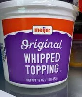 Mängden socker i Meijer whipped topping