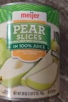 Mängden socker i Pear slices 100% juice