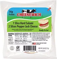 Mängden socker i 1 Slice Hard Salami 2 Slices Pepper Jack Cheese