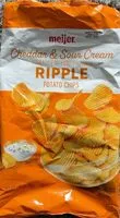 Mängden socker i Cheddar & Sour Cream Ripple Potato Chips