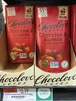 Mängden socker i Cherries almonds in dark chocolate bar