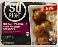 Mängden socker i Teriyaki meatballs with mashed potatoes, meatballs & teriyaki sauce with mashed potatoes