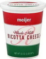 Mängden socker i Italian Style Whole Milk Ricotta Cheese