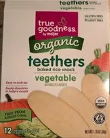 Mängden socker i True goodness organic vegetable teethers baked rice snack