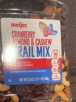 Mängden socker i Dried cranberry almond & cashew trail mix