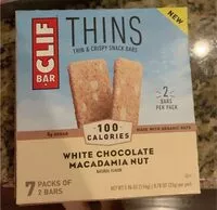 Mängden socker i cliff macadamia nut thins bar