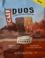 Mängden socker i Duos (chocolate brownie/crunchy peanut butter)