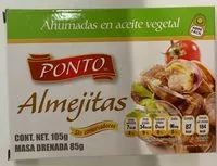 Mängden socker i Almejitas Ahumadas en aceite vegetal