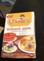 Mängden socker i D’Gari unflavored Gelatin