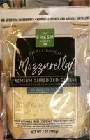 Mängden socker i Mozzarella premium shredded cheese low fat