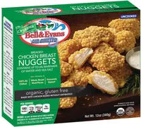 Mängden socker i Bell & Evans, Organic, Breaded Chicken Breast Nuggets