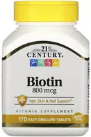 Mängden socker i Biotin, 800 mcg