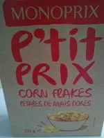 Mängden socker i Corn flakes pétales de maïs dorés