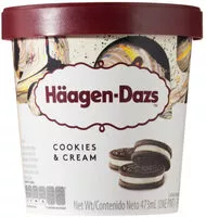 Mängden socker i Sorvete Cookies Cream Häagen Dazs Pote 473ml