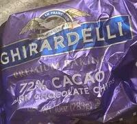 Mängden socker i Ghirardelli 72% Cacao dark chocolate chips