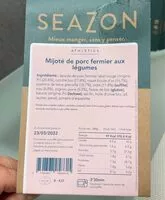 Mängden socker i Mijoté de porc fermier aux légumes