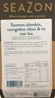 Mängden socker i Saumon islandais, courgettes rôties et riz noir bio