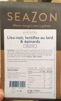 Mängden socker i Lieu-noir, lentilles au lard & epinards