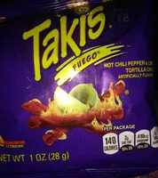 Mängden socker i Takis, Tortilla Chips, Fuego