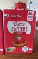 Mängden socker i Crème fraîche entière