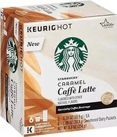Mängden socker i Caramel caffe latte specialty coffee beverage k-cups box