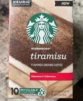 Mängden socker i Keurig Starbucks Tiramisu flavored ground coffee k-cup