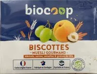 Mängden socker i Biscottes muesli gourmand