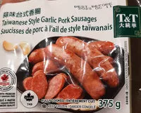 Mängden socker i saucisses porc et ail style taiwanais