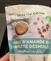 Mängden socker i Farine d’amandes déshuilée