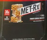Mängden socker i Met-rx Big 100 Fruity Cereal Crunch Meal Replacement Bar