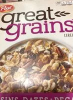 Mängden socker i Great Grains cereal  raisins dates