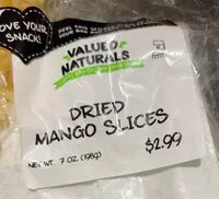Mängden socker i Dried mango slices