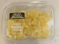 Mängden socker i Dried pineapple pieces