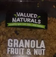Mängden socker i Valued Naturals Granola Fruit And Nut