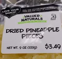 Mängden socker i Dried Pineapple Pieces