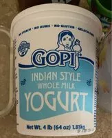 Mängden socker i Indian Style Whole Milk Yogurt