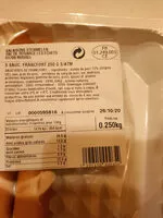 Mängden socker i saucisses de Francfort
