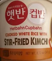 Mängden socker i Cooked white rice with stir-fried kimchi