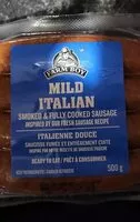 Mängden socker i mild italian sausage