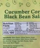 Mängden socker i Cucumber Corn Black Bean Salad
