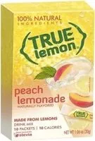 Mängden socker i True lemon peach lemonade drink mix