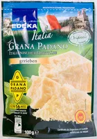 Mängden socker i Grana Padano gerieben